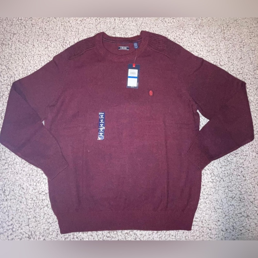 NWT IZOD MENS LONG SLEEVE SIZE XL BURGUNDY